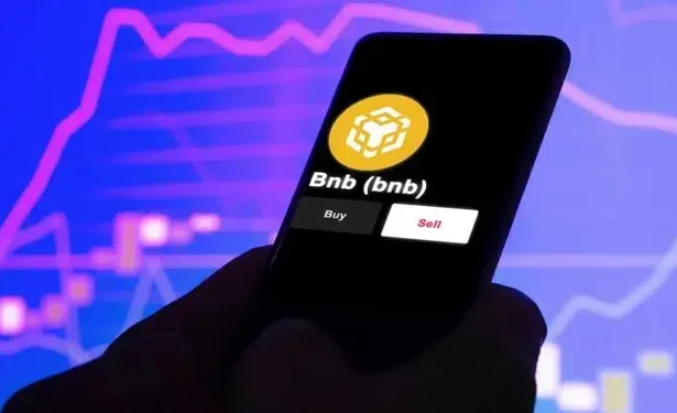 Logo de la moneda BNB en un smartphone.
