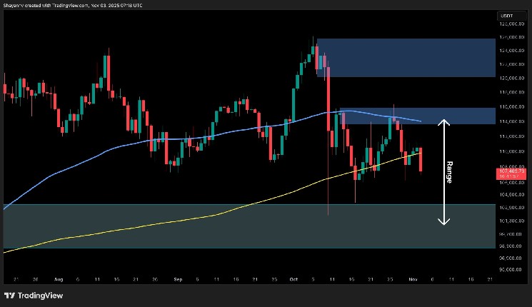 Des signes baissiers émergent alors que BTC passe en dessous du support crucial