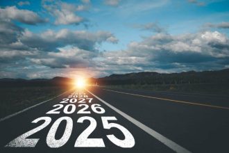 Road 2025 to 2032 new year direction concept