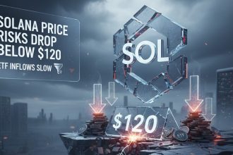 Solana faces potential decline below $120 as ETF inflows decelerate and market sentiment softens, raising caution among traders.