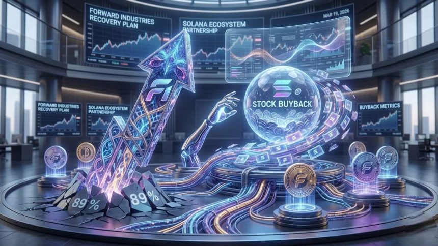 Forward Industries funds a 6-million-share buyback with a Galaxy Digital loan following an 89% drop in its market value.