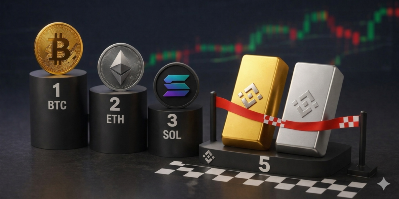 L'or et l'argent conquièrent le top 5 des transactions à terme sur Binance